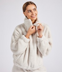 Ladies Fluffy 1/4 Zip Fleece Brand Lab BH202