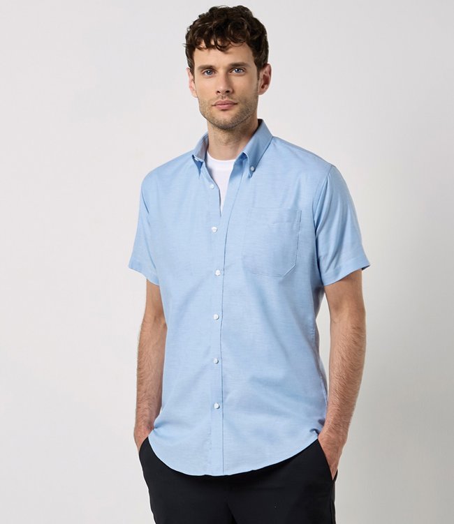 Short Sleeve Slim Fit Oxford Shirt Kustom Kit K183