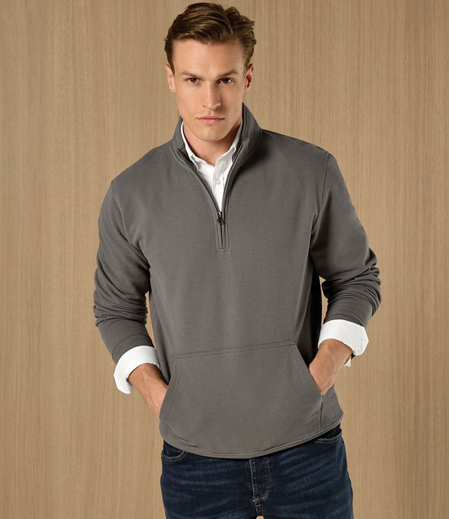 Regular Fit 1/4 Zip Piqué Sweatshirt Kustom Kit K339