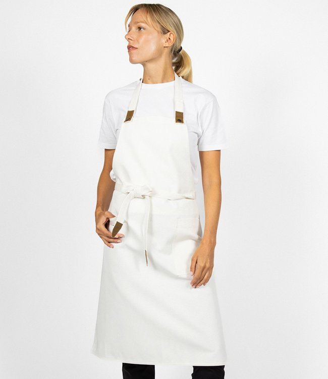 Canvas Apron with Leather Tabs Le Chef LE024