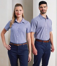 Ladies Gingham Short Sleeve Shirt Premier PR321