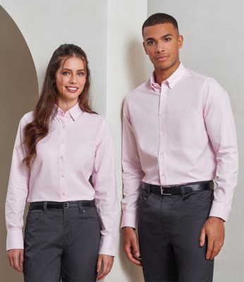 Ladies Long Sleeve Striped Oxford Shirt Premier PR338