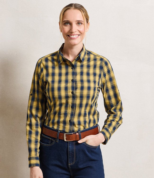 Ladies Mulligan Check Long Sleeve Shirt Premier PR350