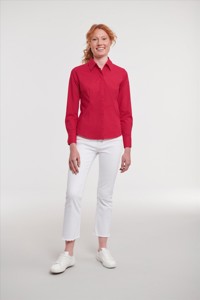 Russell Ladies LSL Fitted Polycot. Poplin Shirt Russell Athletic 9924F