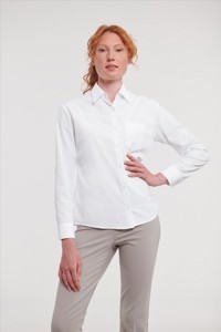 Russell Ladies LSL Classic Polycot. Poplin Shirt Russell Athletic 9934F