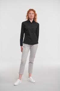 Russell Ladies LSL Classic Pure Cotton Poplin Shirt Russell Athletic 9936F