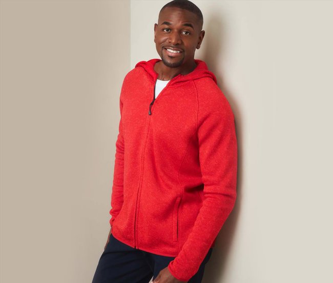 LUX HOODED KNIT FLEECE JACKET FOR MEN STEDMAN ST5460